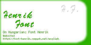 henrik font business card